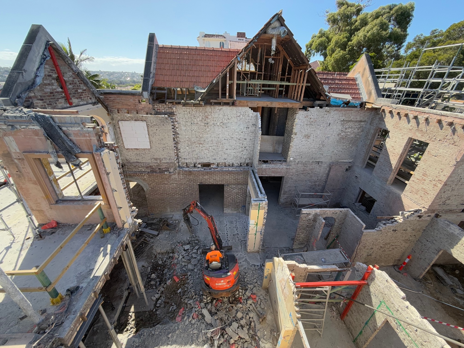 Action Demolition crew on site mid-deconstruction